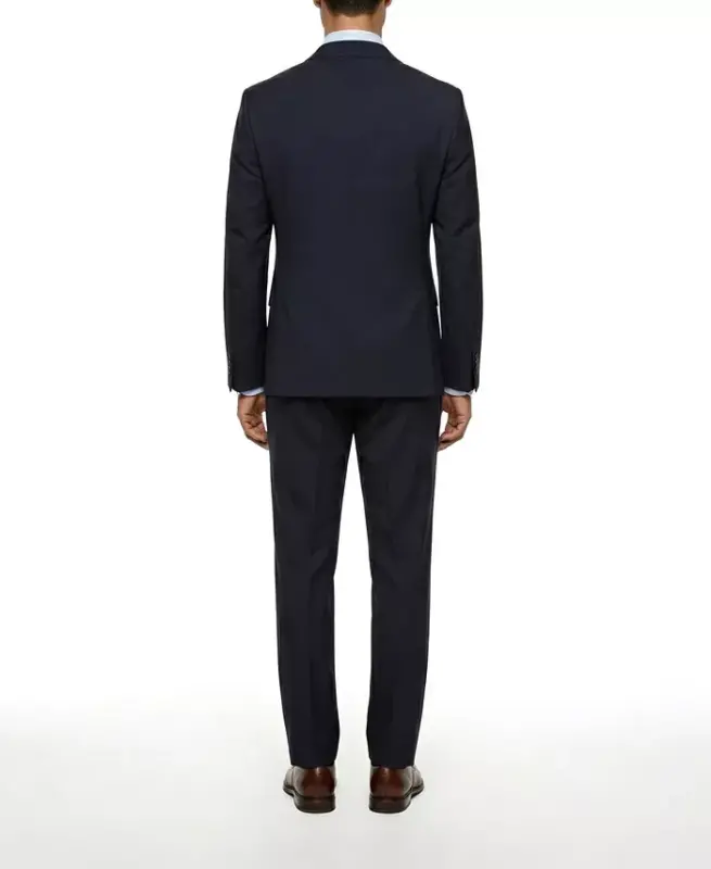Men's Virgin-Wool Serge Suit Jacket - Dark Blue - 6