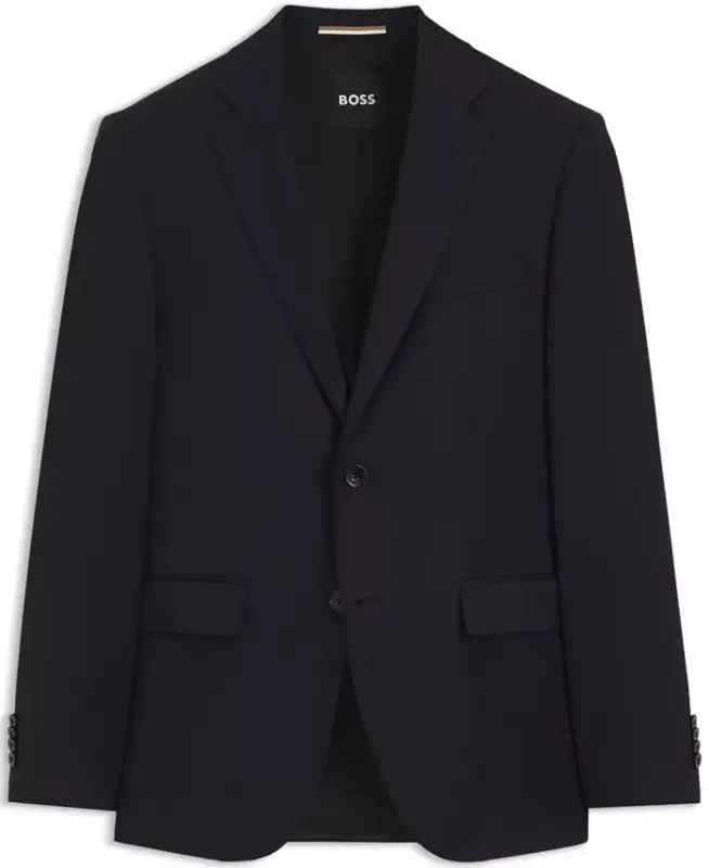 Men's Virgin-Wool Serge Suit Jacket - Dark Blue - 7