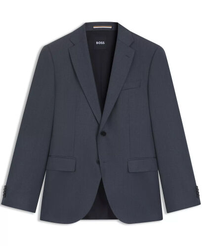 BOSS by Men's Virgin-Wool Serge Suit Jacket-Dark Gray - HUGO BOSS (1)