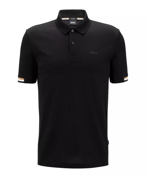 BOSS Erkekler Kauçuklaştırılmış Logo Slim Fit Polo Tişört Siyah - 3