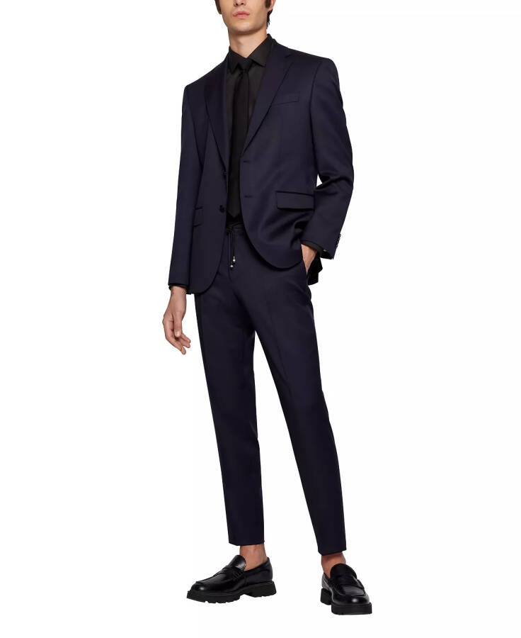 BOSS Men's Single-Breasted Jacket Dark Blue - 3