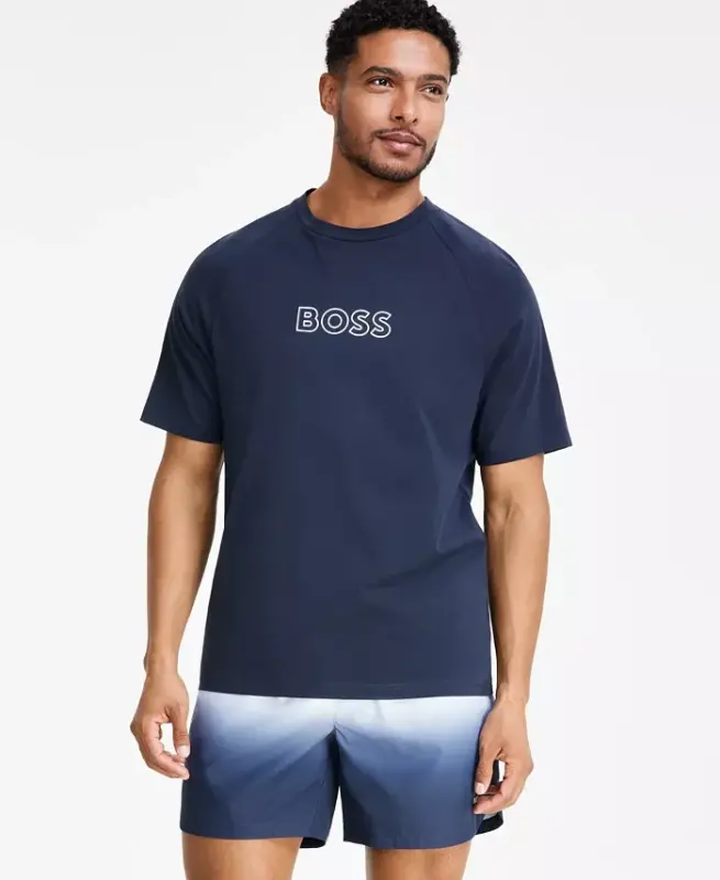 BOSS Sun Protection Logo T-Shirt, Created for Modazone - Navy Blue - HUGO BOSS