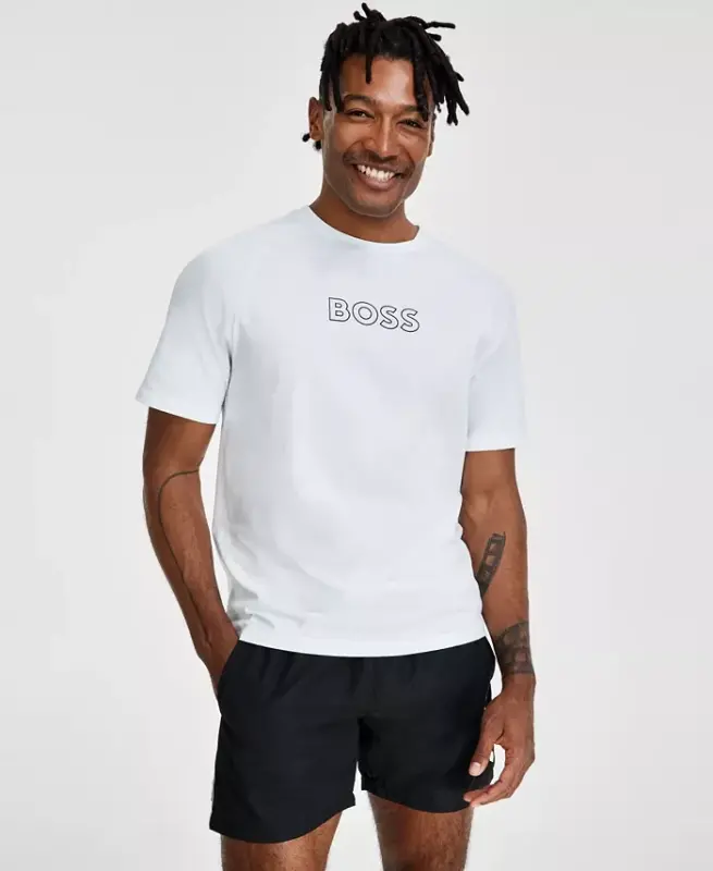 BOSS Sun Protection Logo T-Shirt, Created for Modazone - White - 1