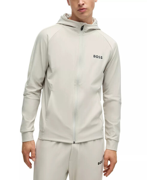 BOSS X Matteo Men's Berrettini Regular-Fit Zip-Up Hoodie Open Beige - 1