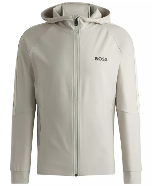 BOSS X Matteo Men's Berrettini Regular-Fit Zip-Up Hoodie Open Beige - 3