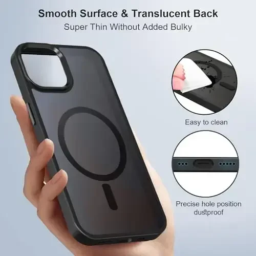 BossKiss Compatible with iPhone 13 Case, [Compatible with Magsafe] [Screen+Camera Protector] Magnetic Translucent Matte Women Men Girl Protective Cover for iPhone 13 6.1