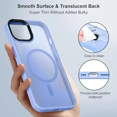 BossKiss Compatible with iPhone 13 Case, [Compatible with Magsafe] [Screen+Camera Protector] Magnetic Translucent Matte Women Men Girl Protective Cover for iPhone 13 6.1