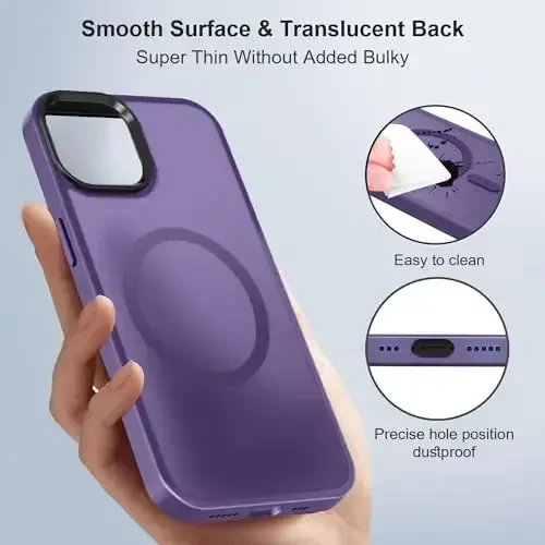 BossKiss Compatible with iPhone 13 Case, [Compatible with Magsafe] [Screen+Camera Protector] Magnetic Translucent Matte Women Men Girl Protective Cover for iPhone 13 6.1