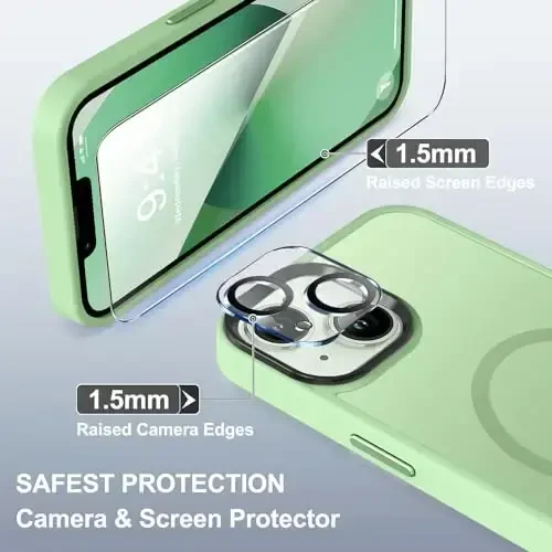 BossKiss Compatible with iPhone 13 Case, [Compatible with Magsafe] [Screen+Camera Protector] Magnetic Translucent Matte Women Men Girl Protective Cover for iPhone 13 6.1