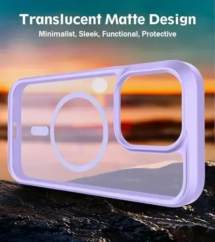 BossKiss Compatible with iPhone 15 Pro Case, [Compatible with Magsafe] [Screen+Camera Protector] Magnetic Translucent Matte Women Men Girl Protective Cover for iPhone 15 Pro 6.1