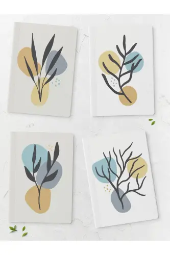 Botanical Notebook Set - 4 Pieces - 14cm*20cm - 64 Pages - Colorful IV 