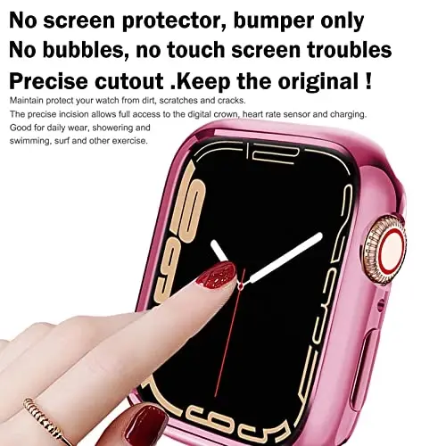 BOTOMALL Apple Watch 41 mm 9-seriya 8-seriya 7-seriya bilan mos keladigan bamper korpusi Yumshoq egiluvchan TPU ingichka engil himoya qopqog'i iWatch uchun [Old ekran himoyachisi yo'q] - 4