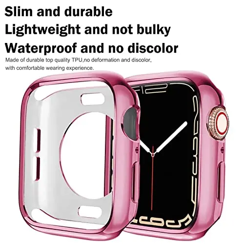 BOTOMALL Apple Watch 41 mm 9-seriya 8-seriya 7-seriya bilan mos keladigan bamper korpusi Yumshoq egiluvchan TPU ingichka engil himoya qopqog'i iWatch uchun [Old ekran himoyachisi yo'q] - 5