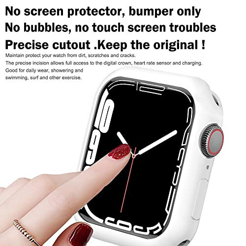 BOTOMALL Apple Watch 41mm Serisi 9 Serisi 8 Serisi 7 ile Uyumlu Tampon Kılıf Yumuşak Esnek TPU İnce Hafif Koruyucu Kılıf iWatch İçin [Ön Ekran Koruyucu Yok] - 3
