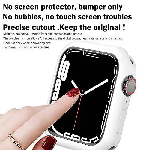 BOTOMALL Compatible with Apple Watch Bumper Case 41mm Series 9/8/7 Soft Flexible TPU Thin Lightweight Protective Cover for iWatch [NO Front Screen Protector] - 3