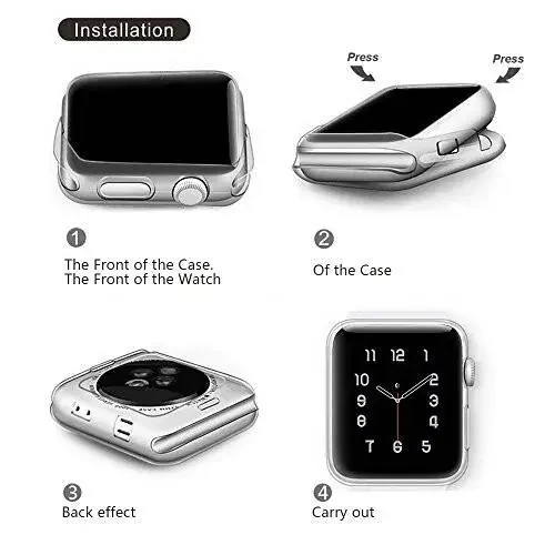 BOTOMALL Apple Watch 44 mm seriyali 6 5 4 SE bilan mos keladigan tampon qopqoq Yumshoq moslashuvchan TPU ingichka engil himoya qopqog'i iWatch uchun [Old ekran himoyachisi yo'q] - 7