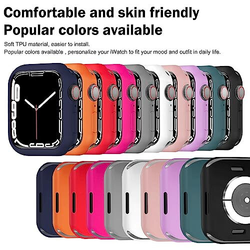 BOTOMALL Apple Watch 44mm Serisi 6 5 4 SE ile Uyumlu Çerçeve Kılıfı Yumuşak Esnek TPU İnce Hafif Koruyucu Kılıf iWatch İçin [Ön Ekran Koruyucu Yok] - 5