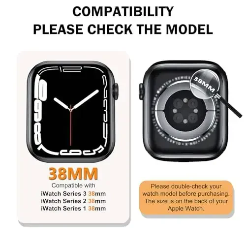BOTOMALL Apple Watch Bumper Case 38mm Series 3/2 bilan mos keladi, yumshoq moslashuvchan TPU yupqa yengil himoya qopqog'i iWatch uchun [Old ekran himoyachisi YO'Q] - 5
