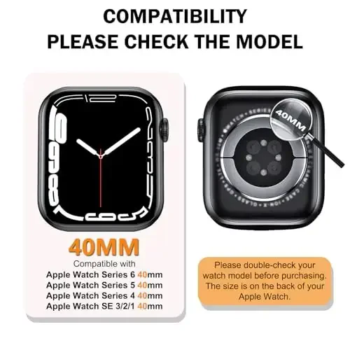 BOTOMALL Apple Watch Bumper Case 40mm Series 6/5/4, SE 3/2/1 bilan mos keladi, iWatch uchun yumshoq moslashuvchan TPU yupqa yengil himoya qopqog'i [Old ekran himoyachisi YO'Q] - 5