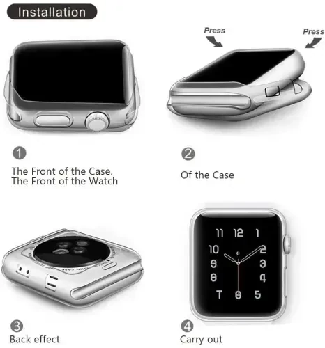 BOTOMALL Apple Watch Bumper Case 41mm Series 9/8/7 bilan mos keladi, yumshoq moslashuvchan TPU yupqa yengil himoya qopqog'i iWatch uchun [Old ekran himoyachisi YO'Q] - 3