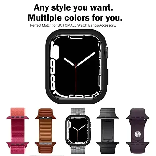 BOTOMALL Apple Watch Bumper Case 44mm Series 6/5/4, SE 3/2/1 bilan mos keladi, iWatch uchun yumshoq moslashuvchan TPU yupqa yengil himoya qopqog'i [Old ekran himoyachisi YO'Q] - 6