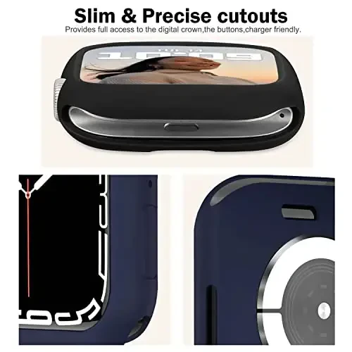 BOTOMALL Apple Watch Bumper Case 44mm Series 6/5/4, SE 3/2/1 bilan mos keladi, iWatch uchun yumshoq moslashuvchan TPU yupqa yengil himoya qopqog'i [Old ekran himoyachisi YO'Q] - 3