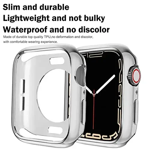 BOTOMALL Apple Watch Bumper Case 45mm Series 9 Series 8 Series 7 bilan mos keladi, yumshoq moslashuvchan TPU yupqa yengil himoya qopqog'i iWatch uchun [Old ekran himoyachisi yo'q] - 4