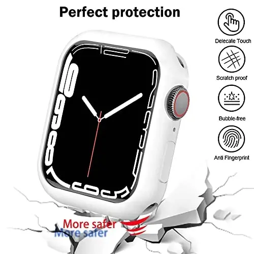 BOTOMALL Apple Watch Bumper Case 45mm Series 9/8/7 bilan mos keladi, yumshoq moslashuvchan TPU ingichka yengil himoya qopqog'i iWatch uchun [Old ekran himoyachisi YO'Q] - 5