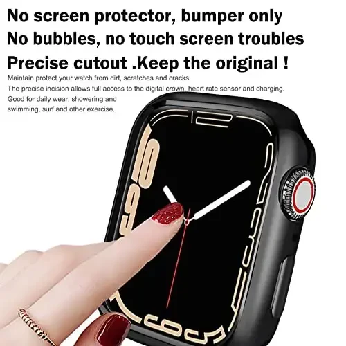 BOTOMALL Apple Watch Bumper Case 45mm Series 9/8/7 bilan mos keladi, yumshoq moslashuvchan TPU yupqa yengil himoya qopqog'i iWatch uchun [Old ekran himoyachisi YO'Q] - 1