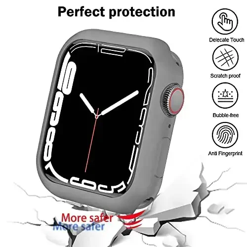 BOTOMALL Apple Watch Bumper Case 45mm Series 9/8/7 bilan mos keladi, yumshoq moslashuvchan TPU yupqa yengil himoya qopqog'i iWatch uchun [Old ekran himoyachisi YO'Q] - 5
