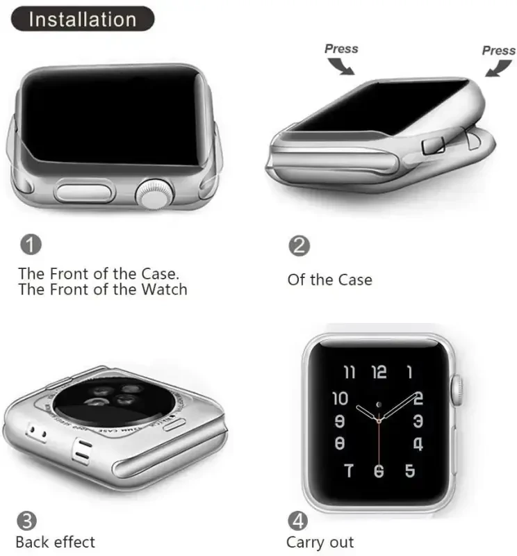 BOTOMALL Apple Watch Bumper Case 45mm Series 9/8/7 bilan mos keladi, yumshoq moslashuvchan TPU yupqa yengil himoya qopqog'i iWatch uchun [Old ekran himoyachisi YO'Q] - 3