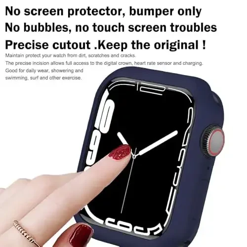 BOTOMALL Apple Watch Bumper Case 46mm Series 11(2025)/10 bilan mos keladi, yumshoq moslashuvchan TPU yupqa yengil himoya qopqog'i iWatch uchun [Old ekran himoyachisi YO'Q] - 2