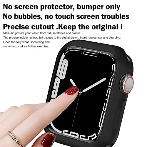 BOTOMALL Apple Watch Bumper Case 46mm Series 11(2025)/10 bilan mos keladi, yumshoq moslashuvchan TPU yupqa yengil himoya qopqog'i iWatch uchun [Old ekran himoyachisi YO'Q] - 3