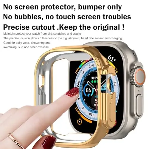 BOTOMALL Apple Watch Bumper Case Ultra 2 / Ultra 49mm bilan mos keladi, yumshoq moslashuvchan TPU yupqa yengil himoya qopqog'i iWatch uchun [Old ekran himoyachisi YO'Q] - 4