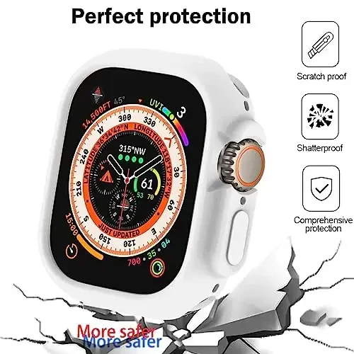 BOTOMALL Apple Watch Bumper Case Ultra 2 / Ultra 49mm bilan mos keladi. Yumshoq moslashuvchan TPU yupqa yengil himoya qopqog'i iWatch uchun [Old ekran himoyachisi YO'Q] - 4