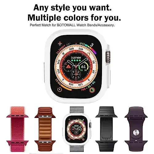 BOTOMALL Apple Watch Bumper Case Ultra 2 / Ultra 49mm bilan mos keladi. Yumshoq moslashuvchan TPU yupqa yengil himoya qopqog'i iWatch uchun [Old ekran himoyachisi YO'Q] - 5