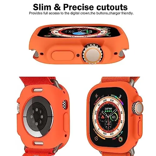 BOTOMALL Apple Watch Bumper Case Ultra 3(2025)/Ultra 2 / Ultra 49mm bilan mos keladi, iWatch uchun yumshoq moslashuvchan TPU yupqa yengil himoya qopqog'i [Old ekran himoyachisi YO'Q] - 3
