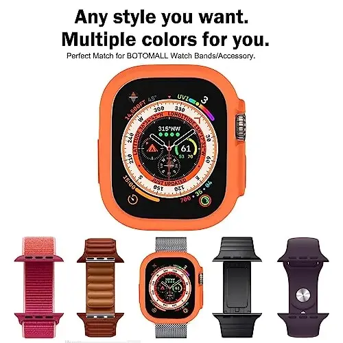 BOTOMALL Apple Watch Bumper Case Ultra 3(2025)/Ultra 2 / Ultra 49mm bilan mos keladi, iWatch uchun yumshoq moslashuvchan TPU yupqa yengil himoya qopqog'i [Old ekran himoyachisi YO'Q] - 5
