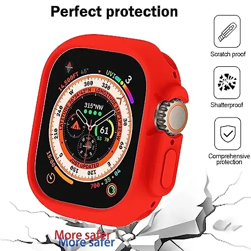 BOTOMALL Apple Watch Bumper Case Ultra 3(2025)/Ultra 2 / Ultra 49mm bilan mos keladi, yumshoq moslashuvchan TPU yupqa yengil himoya qopqog'i iWatch uchun [Old ekran himoyachisi yo'q] - 4