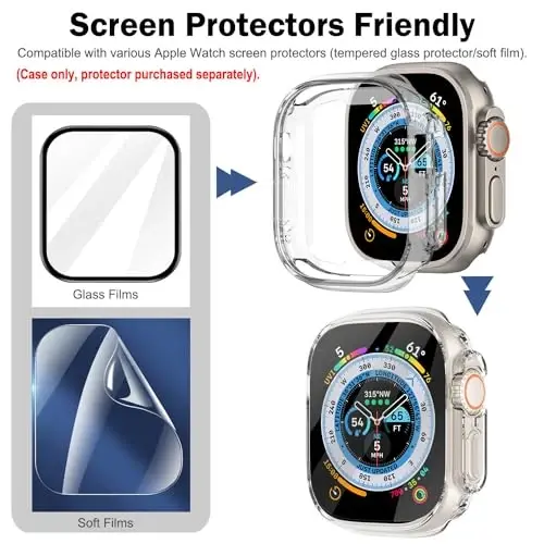 BOTOMALL Apple Watch Bumper Case Ultra 3(2025)/Ultra 2 / Ultra 49mm bilan mos keladi Yumshoq moslashuvchan TPU yupqa yengil himoya qopqog'i iWatch uchun [Old ekran himoyachisi yo'q] - 5