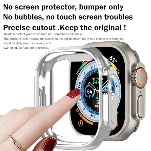 BOTOMALL Apple Watch Bumper Case Ultra 3(2025)/Ultra 2 / Ultra 49mm bilan mos keladi Yumshoq moslashuvchan TPU yupqa yengil himoya qopqog'i iWatch uchun [Old ekran himoyachisi YO'Q] - 4