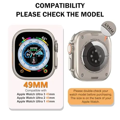 BOTOMALL Apple Watch Bumper Case Ultra 3(2025)/Ultra 2 / Ultra 49mm bilan mos keladi Yumshoq moslashuvchan TPU yupqa yengil himoya qopqog'i iWatch uchun [Old ekran himoyachisi YO'Q] - 2