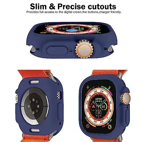 BOTOMALL Apple Watch Bumper Case Ultra 3(2025)/Ultra 2 / Ultra 49mm bilan mos keladi, yumshoq moslashuvchan TPU yupqa yengil himoya qopqog'i iWatch uchun [Old ekran himoyachisi yo'q] - 3