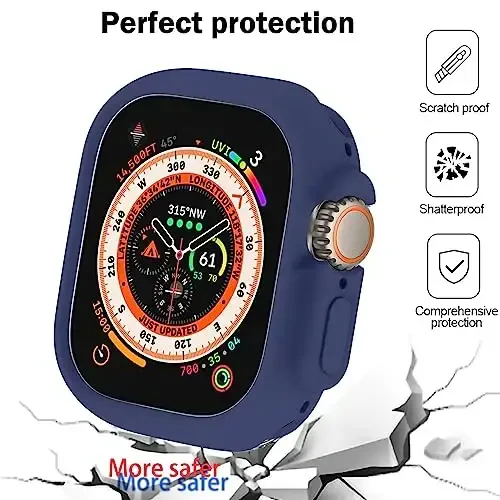 BOTOMALL Apple Watch Bumper Case Ultra 3(2025)/Ultra 2 / Ultra 49mm bilan mos keladi, yumshoq moslashuvchan TPU yupqa yengil himoya qopqog'i iWatch uchun [Old ekran himoyachisi yo'q] - 4