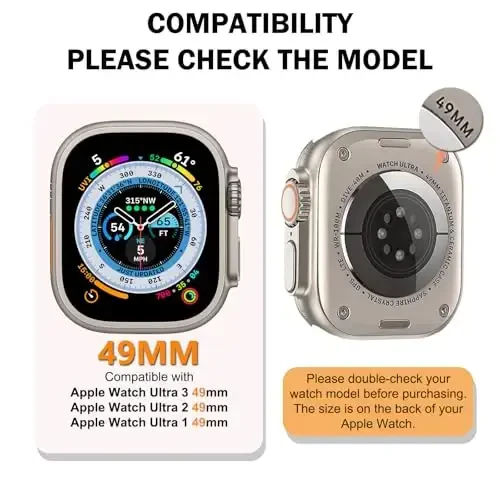 BOTOMALL Apple Watch Bumper Case Ultra 3(2025)/Ultra 2 / Ultra 49mm bilan mos keladi, yumshoq moslashuvchan TPU yupqa yengil himoya qopqog'i iWatch uchun [Old ekran himoyachisi YO'Q] - 5