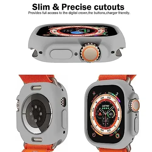 BOTOMALL Apple Watch Bumper Case Ultra 3(2025)/Ultra 2 / Ultra 49mm bilan mos keladi, yumshoq moslashuvchan TPU yupqa yengil himoya qopqog'i iWatch uchun [Old ekran himoyachisi YO'Q] - 3