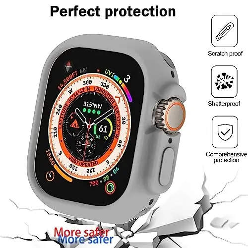 BOTOMALL Apple Watch Bumper Case Ultra 3(2025)/Ultra 2 / Ultra 49mm bilan mos keladi, yumshoq moslashuvchan TPU yupqa yengil himoya qopqog'i iWatch uchun [Old ekran himoyachisi YO'Q] - 4
