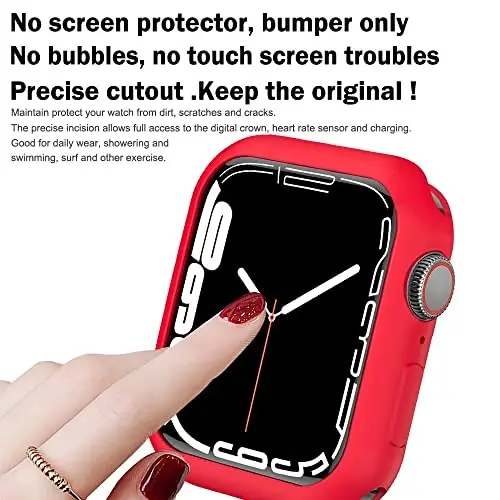 BOTOMALL Compatible with Apple Watch Bumper Case 45mm Series 9/8/7 Soft Flexible TPU Thin Lightweight Protective Cover for iWatch [NO Front Screen Protector] - 2