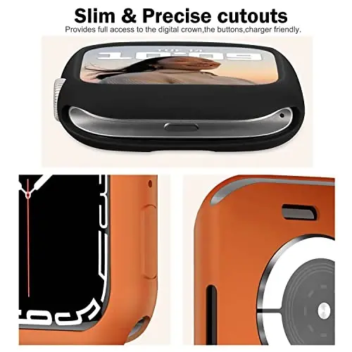 BOTOMALL Compatible with Apple Watch Bumper Case 45mm Series 9/8/7 Soft Flexible TPU Thin Lightweight Protective Cover for iWatch [NO Front Screen Protector] - 3
