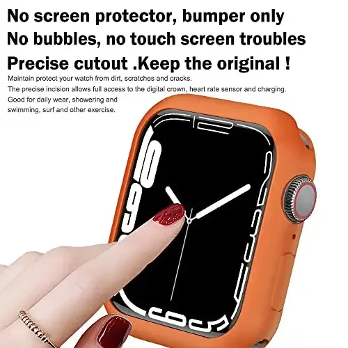 BOTOMALL Compatible with Apple Watch Bumper Case 45mm Series 9/8/7 Soft Flexible TPU Thin Lightweight Protective Cover for iWatch [NO Front Screen Protector] - MODAZONE (1)